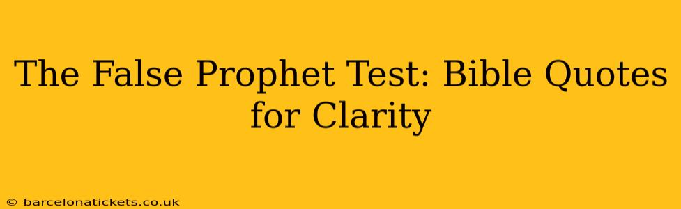 The False Prophet Test: Bible Quotes for Clarity