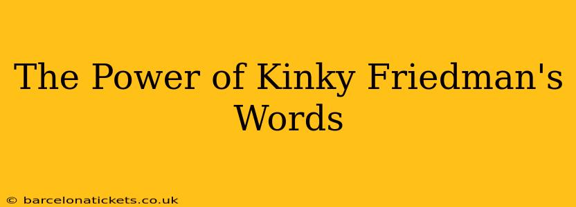 The Power of Kinky Friedman's Words