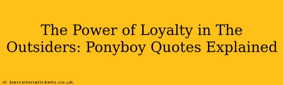 The Power of Loyalty in The Outsiders: Ponyboy Quotes Explained