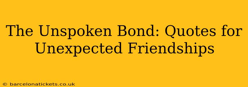 The Unspoken Bond: Quotes for Unexpected Friendships