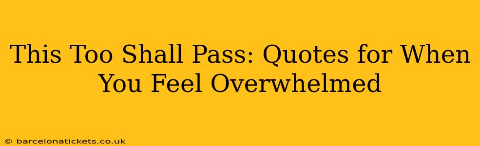 This Too Shall Pass: Quotes for When You Feel Overwhelmed