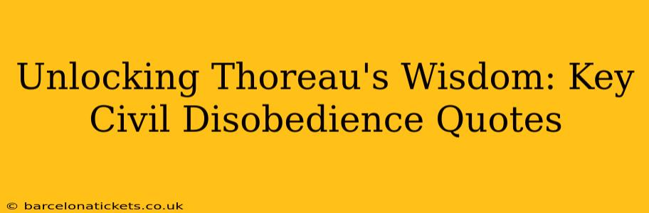 Unlocking Thoreau's Wisdom: Key Civil Disobedience Quotes
