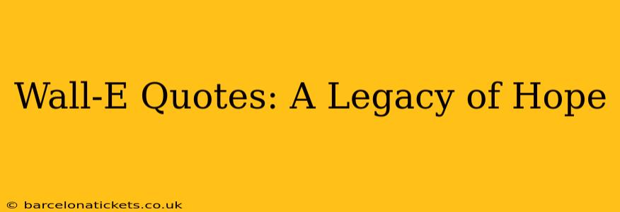 Wall-E Quotes: A Legacy of Hope