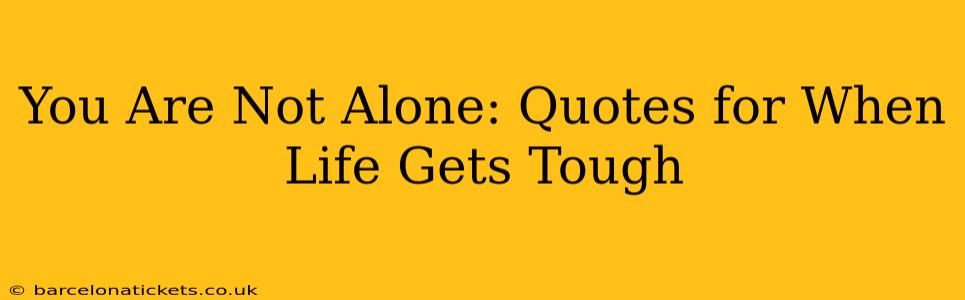 You Are Not Alone: Quotes for When Life Gets Tough