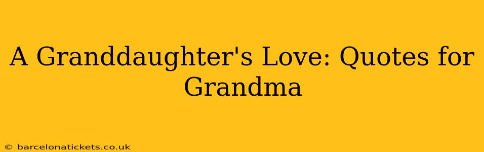 A Granddaughter's Love: Quotes for Grandma