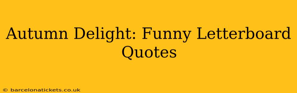Autumn Delight: Funny Letterboard Quotes