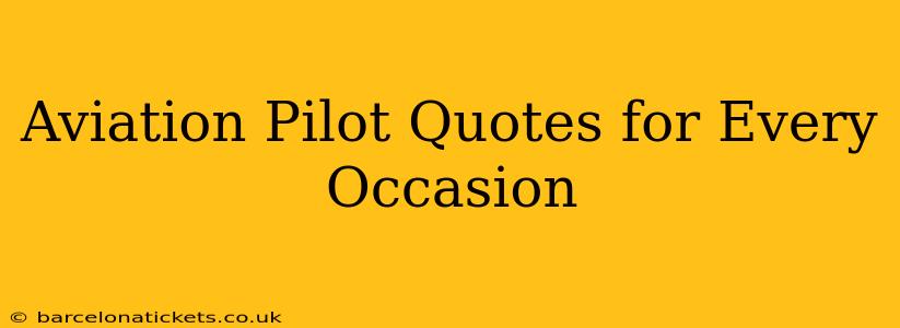 Aviation Pilot Quotes for Every Occasion