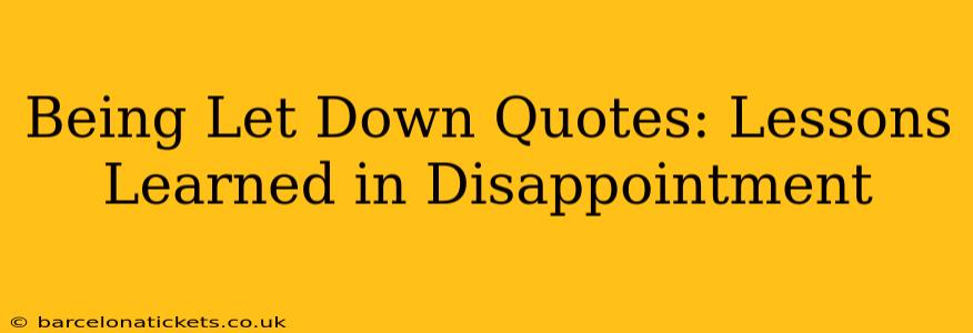 Being Let Down Quotes: Lessons Learned in Disappointment