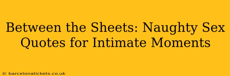 Between the Sheets: Naughty Sex Quotes for Intimate Moments Between the Sheets: Naughty Sex Quotes for Intimate Moments