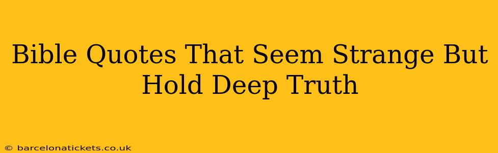 Bible Quotes That Seem Strange But Hold Deep Truth