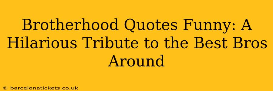 Brotherhood Quotes Funny: A Hilarious Tribute to the Best Bros Around