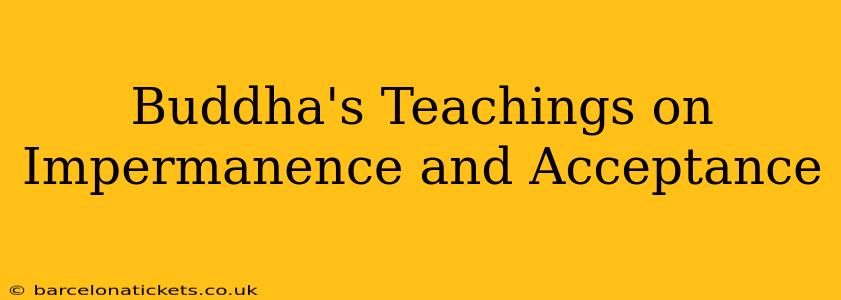 Buddha's Teachings on Impermanence and Acceptance