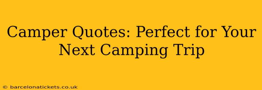 Camper Quotes: Perfect for Your Next Camping Trip