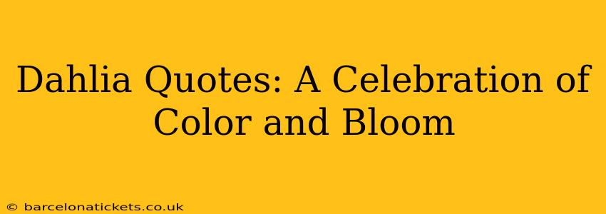 Dahlia Quotes: A Celebration of Color and Bloom