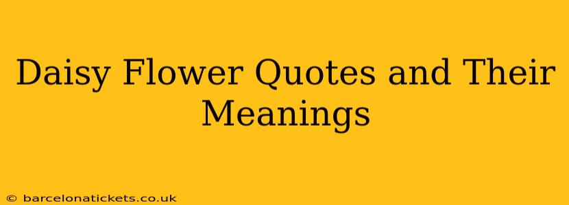 Daisy Flower Quotes and Their Meanings