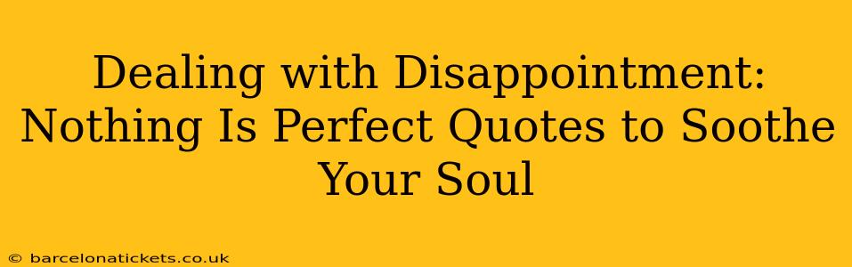 Dealing with Disappointment: Nothing Is Perfect Quotes to Soothe Your Soul