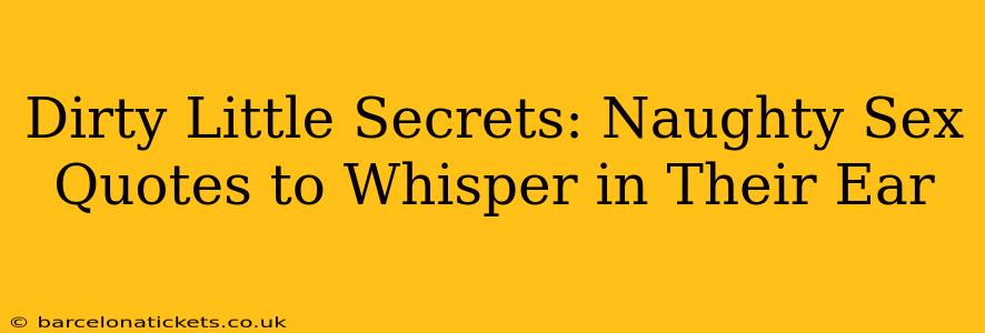 Dirty Little Secrets: Naughty Sex Quotes to Whisper in Their Ear Dirty Little Secrets: Naughty Sex Quotes to Whisper in Their Ear