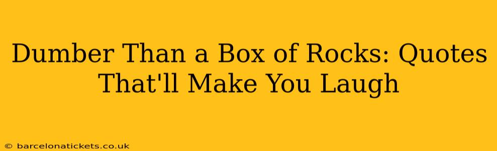 Dumber Than a Box of Rocks: Quotes That'll Make You Laugh