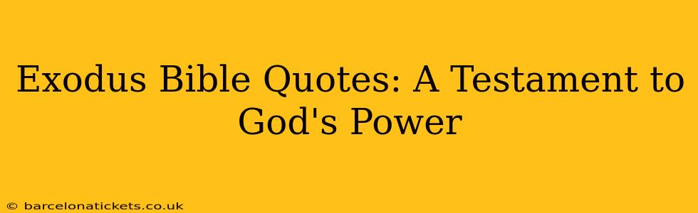 Exodus Bible Quotes: A Testament to God's Power