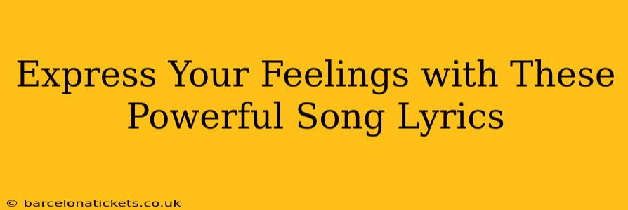 Express Your Feelings with These Powerful Song Lyrics