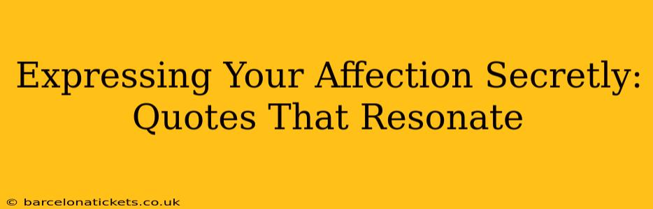 Expressing Your Affection Secretly: Quotes That Resonate