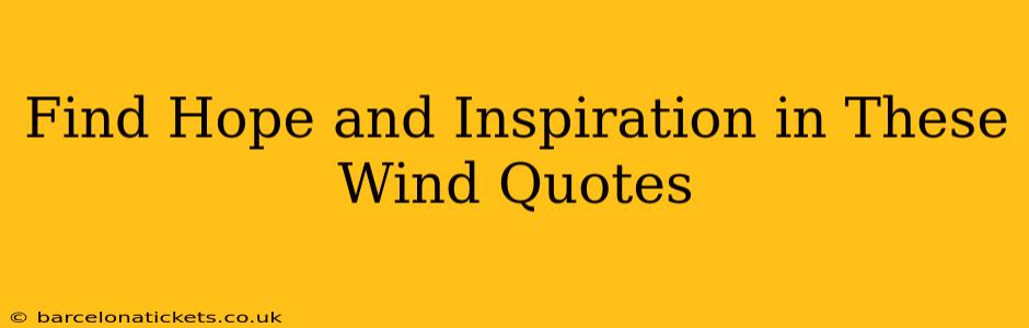 Find Hope and Inspiration in These Wind Quotes