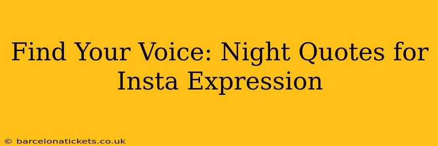 Find Your Voice: Night Quotes for Insta Expression
