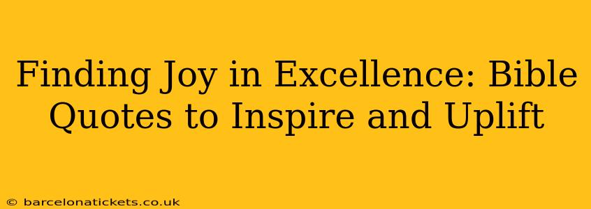 Finding Joy in Excellence: Bible Quotes to Inspire and Uplift