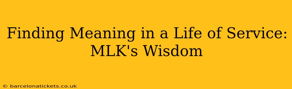 Finding Meaning in a Life of Service: MLK's Wisdom