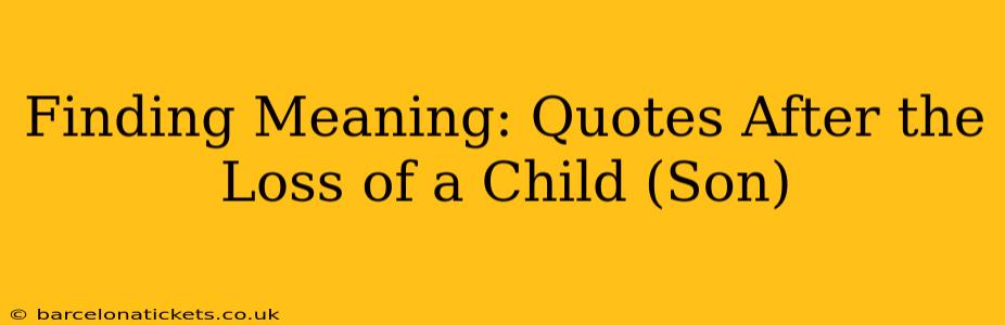 Finding Meaning: Quotes After the Loss of a Child (Son)