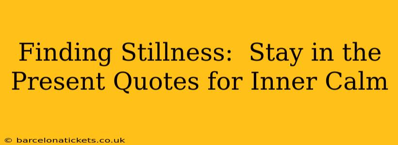 Finding Stillness:  Stay in the Present Quotes for Inner Calm
