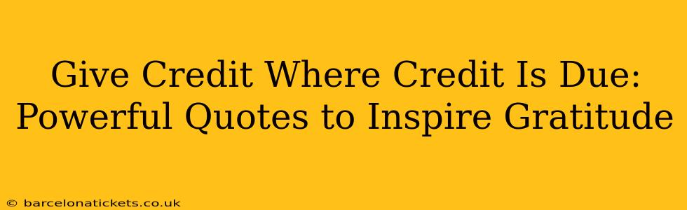 Give Credit Where Credit Is Due: Powerful Quotes to Inspire Gratitude