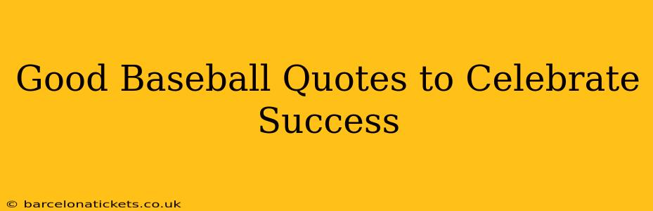 Good Baseball Quotes to Celebrate Success