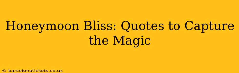 Honeymoon Bliss: Quotes to Capture the Magic