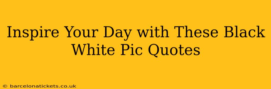 Inspire Your Day with These Black White Pic Quotes