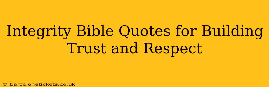 Integrity Bible Quotes for Building Trust and Respect