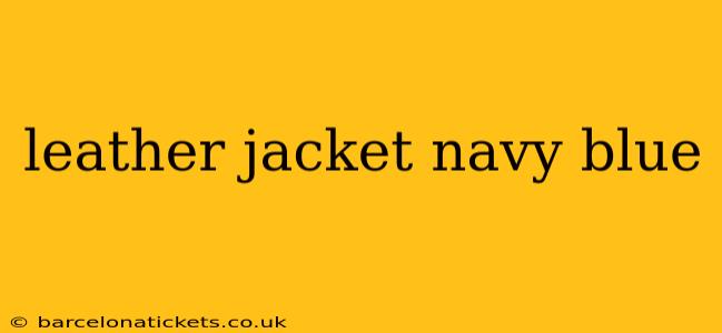 leather jacket navy blue