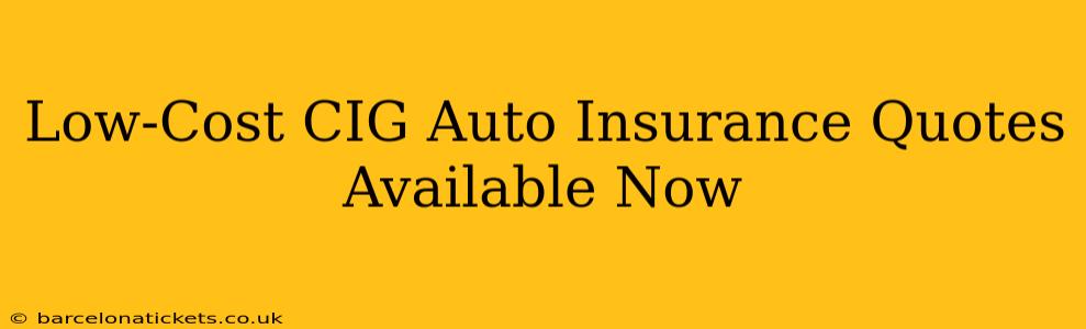 Low-Cost CIG Auto Insurance Quotes Available Now
