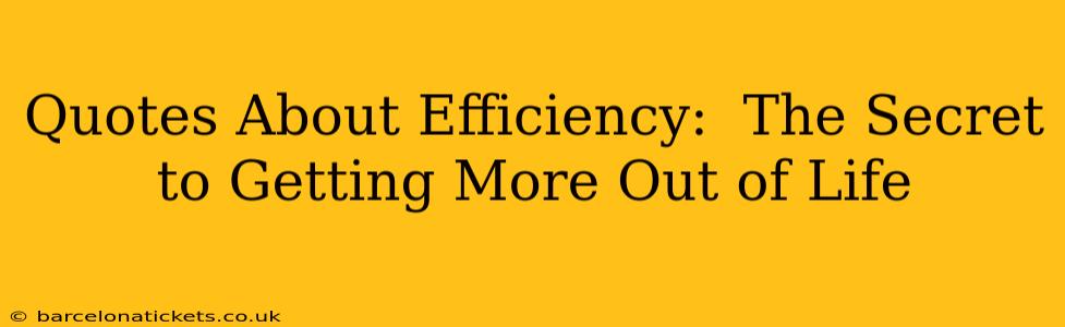 Quotes About Efficiency:  The Secret to Getting More Out of Life