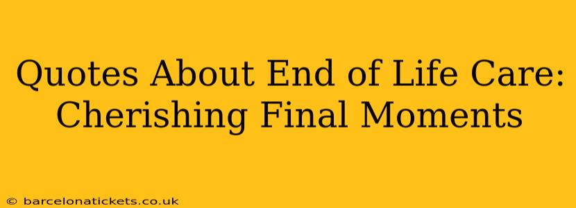 Quotes About End of Life Care:  Cherishing Final Moments