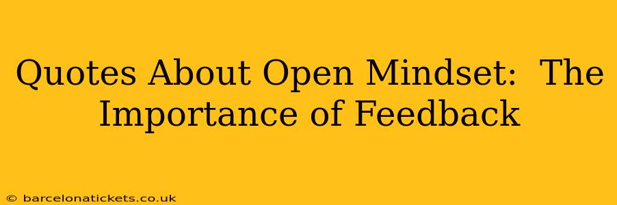 Quotes About Open Mindset:  The Importance of Feedback