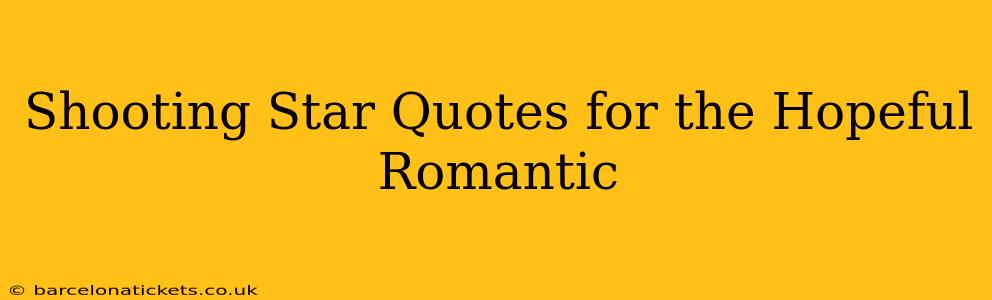 Shooting Star Quotes for the Hopeful Romantic