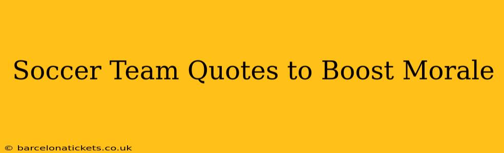 Soccer Team Quotes to Boost Morale