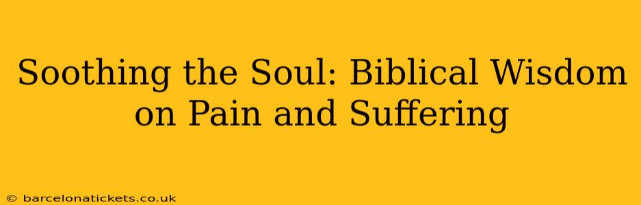 Soothing the Soul: Biblical Wisdom on Pain and Suffering