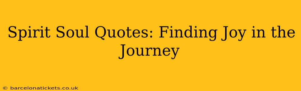 Spirit Soul Quotes: Finding Joy in the Journey