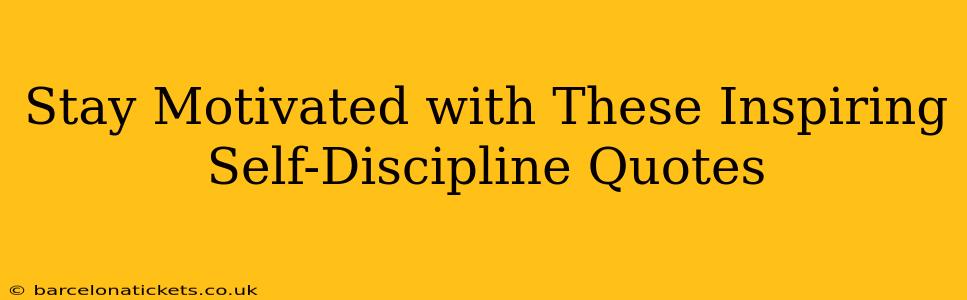 Stay Motivated with These Inspiring Self-Discipline Quotes