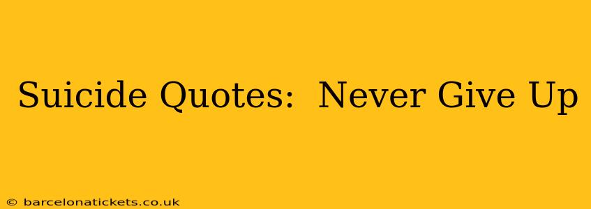 Suicide Quotes:  Never Give Up