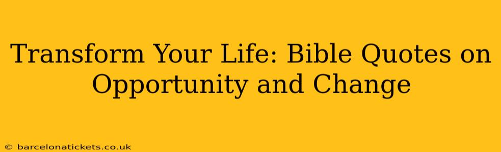 Transform Your Life: Bible Quotes on Opportunity and Change