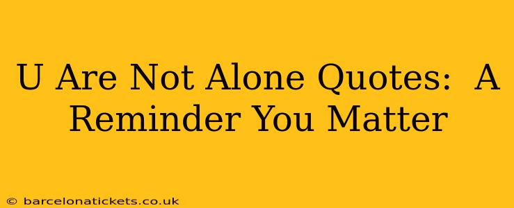 U Are Not Alone Quotes:  A Reminder You Matter