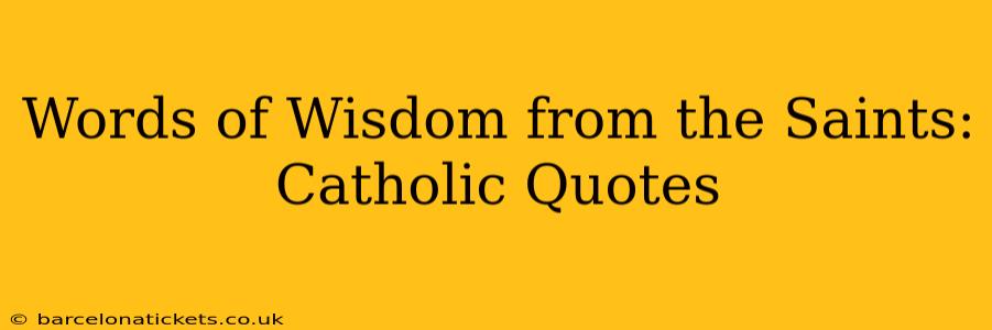 Words of Wisdom from the Saints: Catholic Quotes